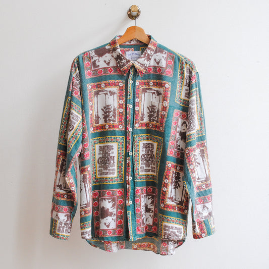 cactus vintage hemd groen wit