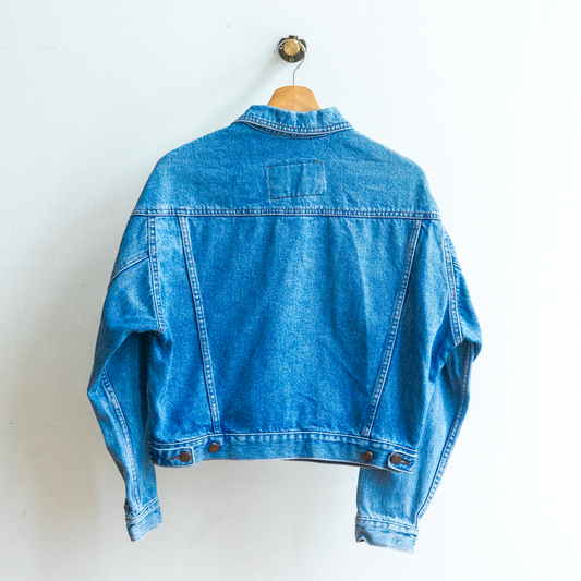 licht gecropte vintage jeansjas jaren 90 (achterkant) fresh vintage