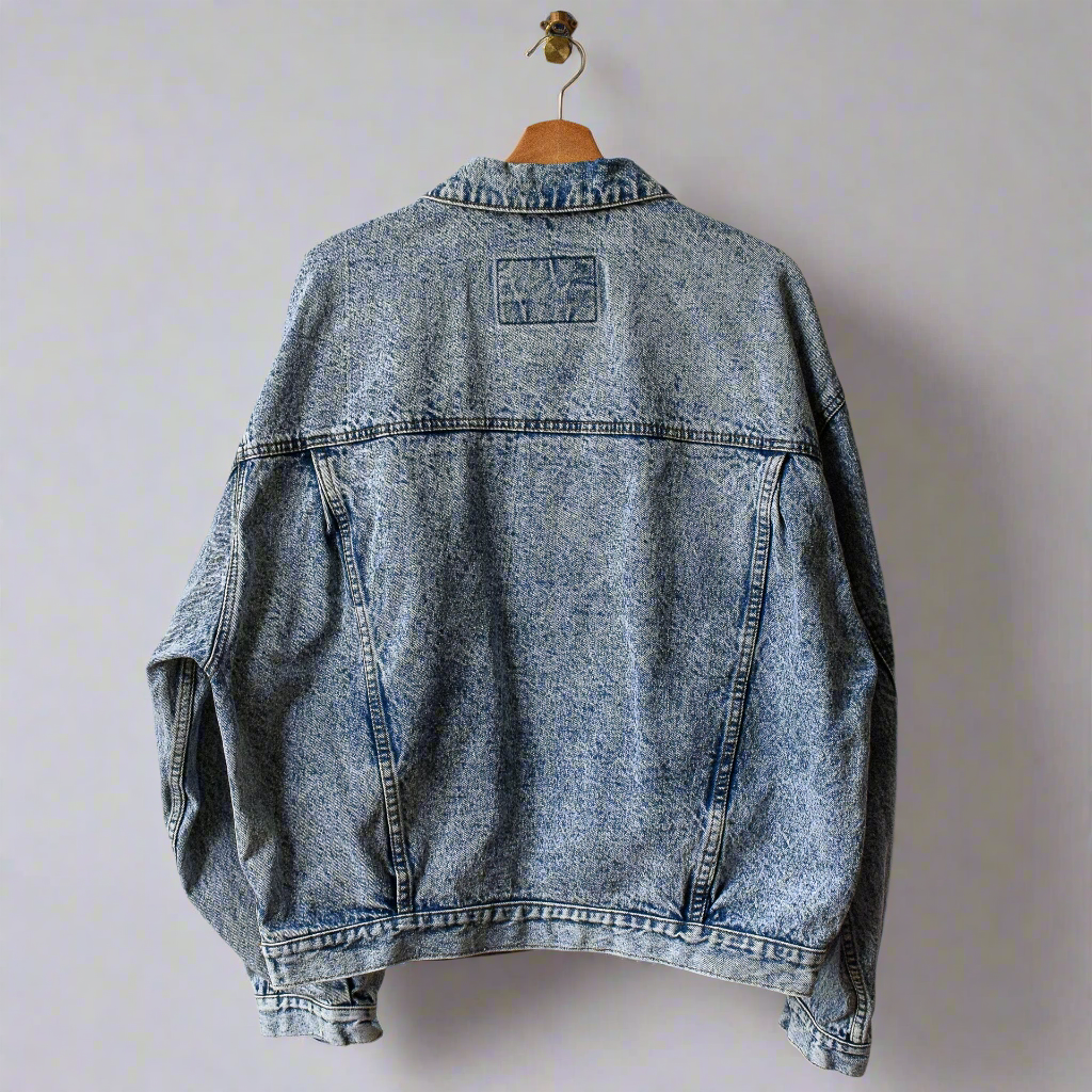 achterkant afgewassen vintage jeansjas fresh vintage