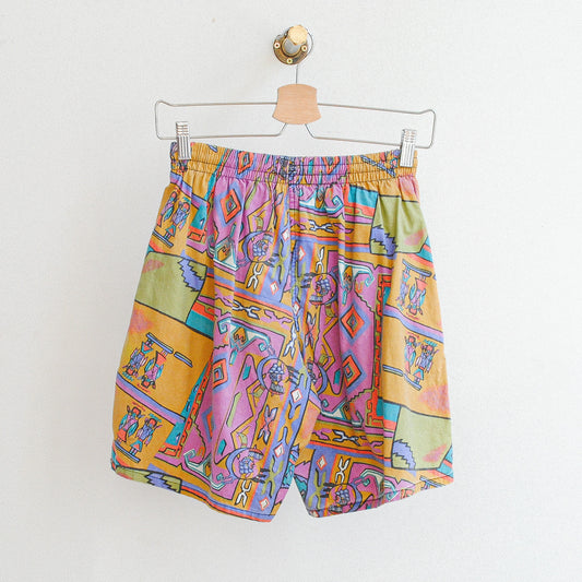 colorful vintage shorts with tribal images back fresh vintage