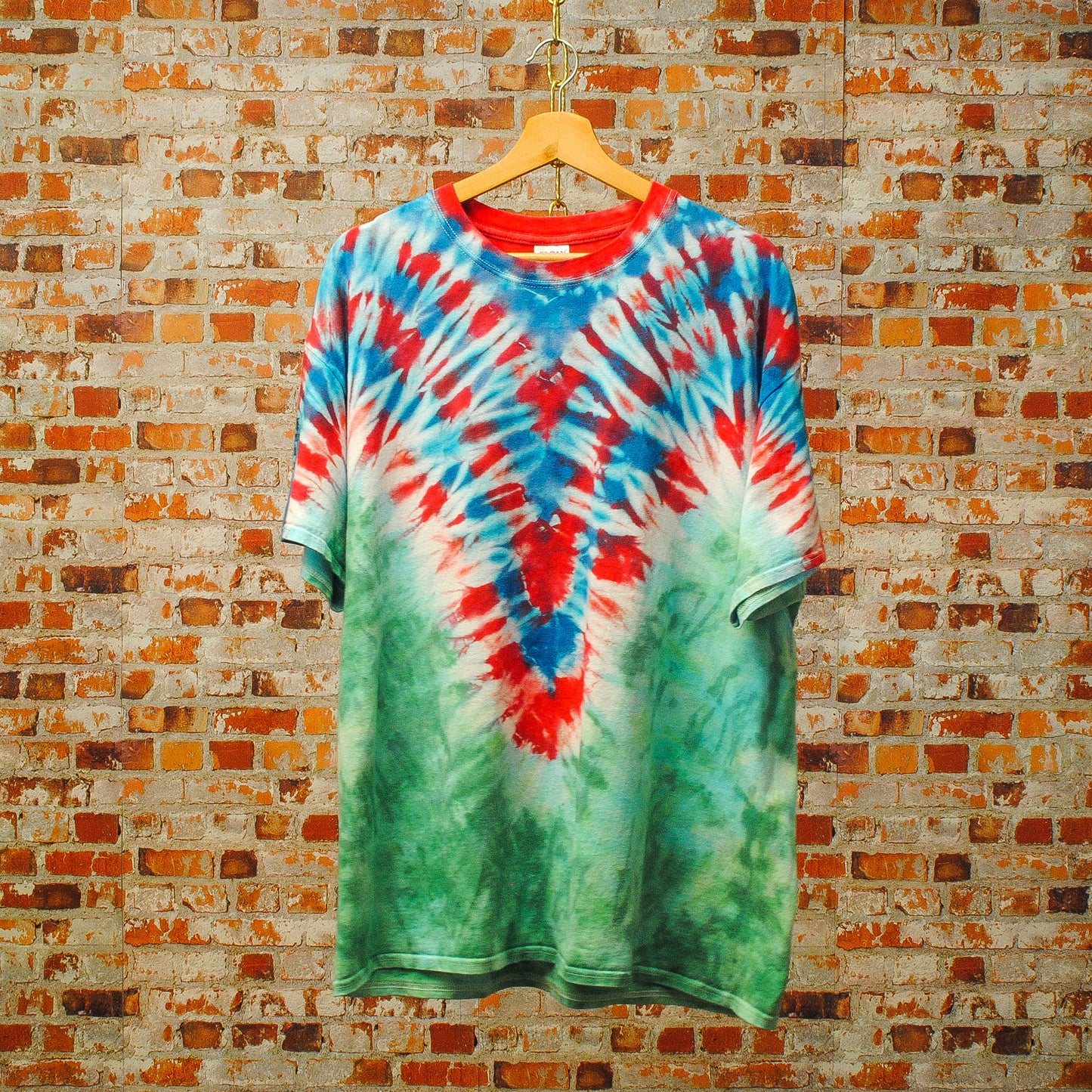 blauw-groen-rood-tie-dye-tshirt-vintage