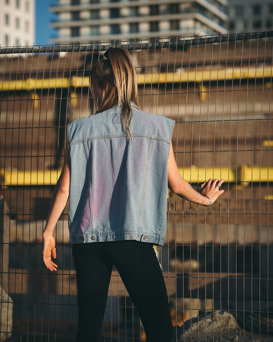Soft Edge Sleeveless Jeans Jacket