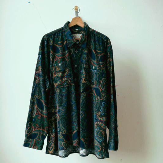 donkergroen-corduroy-hemd-met-patroon-vintage